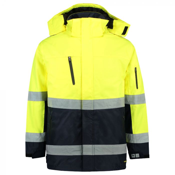 Tricorp Safety Bi-Color Parkas, Iso 20471 403004, Fluor Gul/Mørkeblå, 1 Stykke, SUT-403004FluoryellowNavy