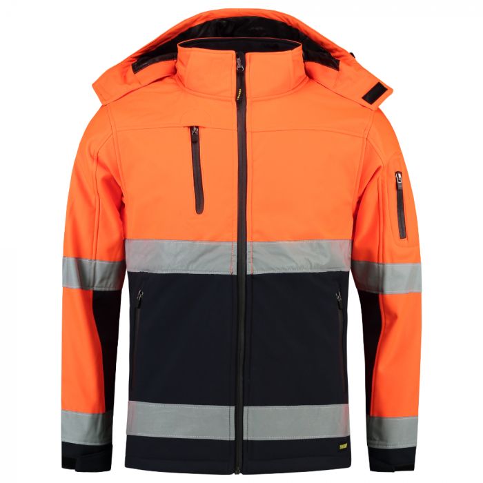 Tricorp Safety Bi-Color Iso 20471 Softshell 403007, Fluor Oransje/Marineblå, 1 Stykke, SUT-403007FluororangeNavy