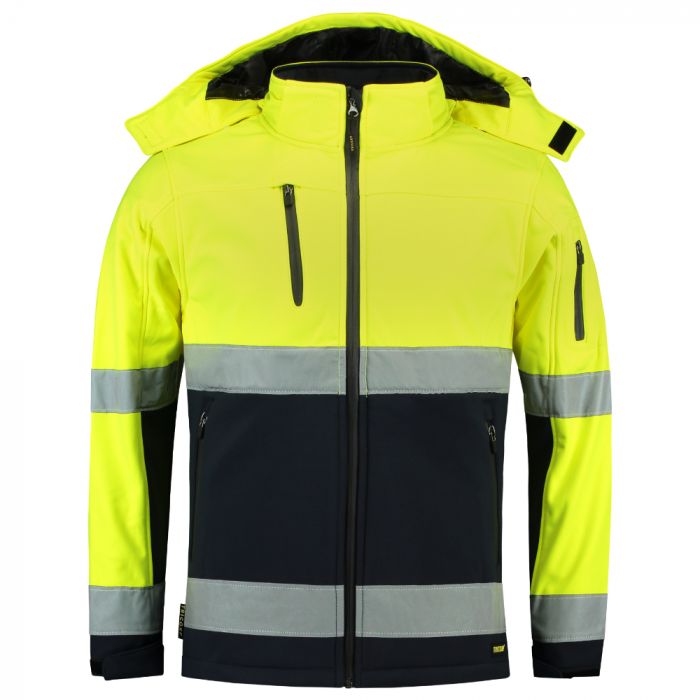 Tricorp Safety Bi-Color Iso 20471 Softshell 403007, Fluor Gul/Marineblå, 1 Stykke, SUT-403007FluoryellowNavy