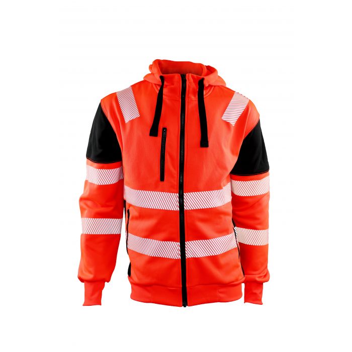 Bulldog 4037 Hi-Vis Hooded Jacket, Red/Black, 1 Piece, SBD-4037