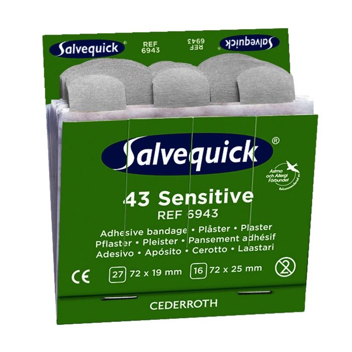 Cederroth PLASTER SALVEQUICK SENSITIVE 6943, 1 ESKE, SSK-77100782