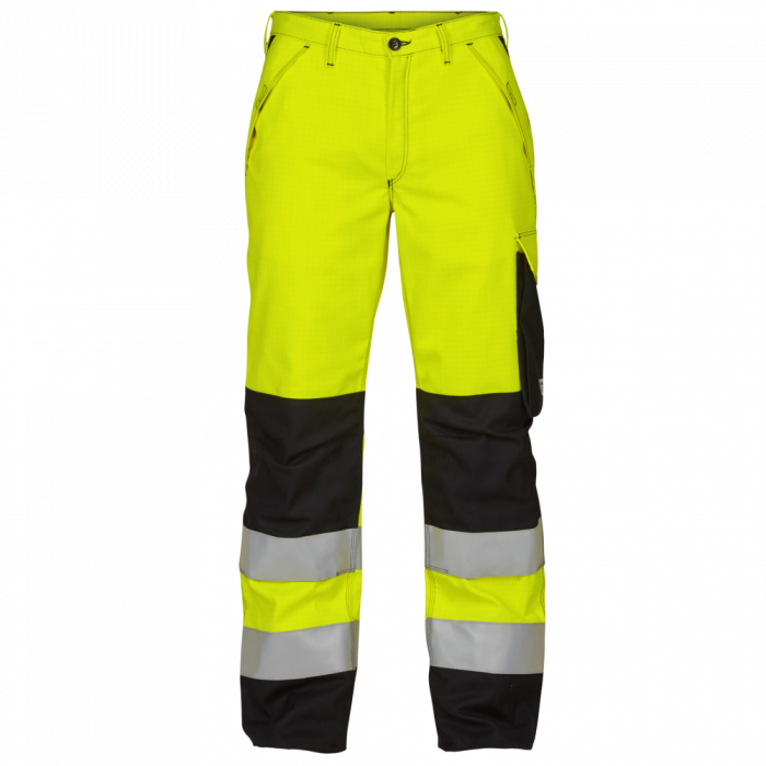 Engel Safety+ EN ISO 20471 lysbue bukse Kl. 2, Hivis Gul/Svart, SEW-2445-106-3820