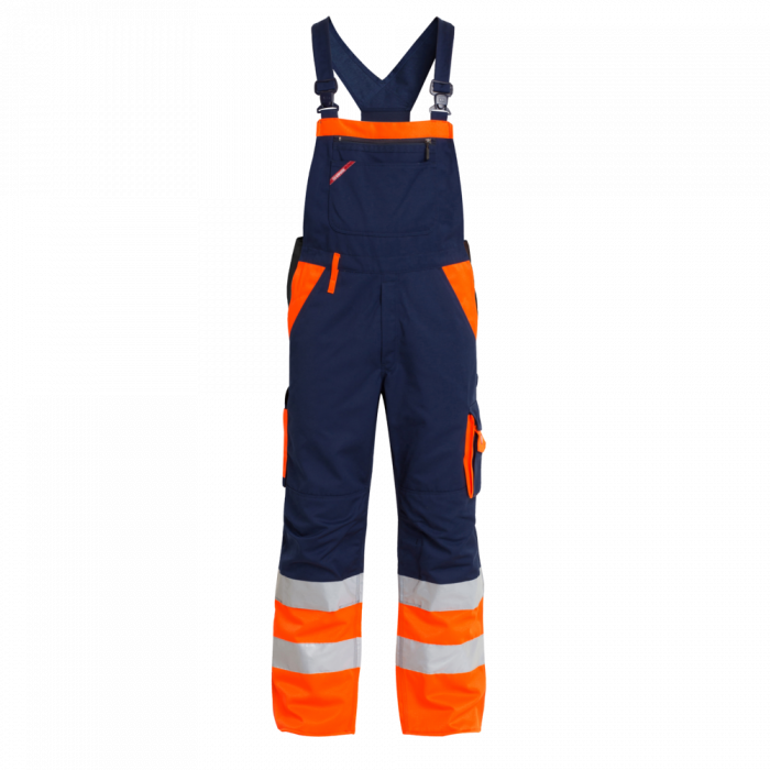 Engel Safety EN ISO 20471 overall med elastik, Marineblå/Hivis oransje, SEW-3515-785-610