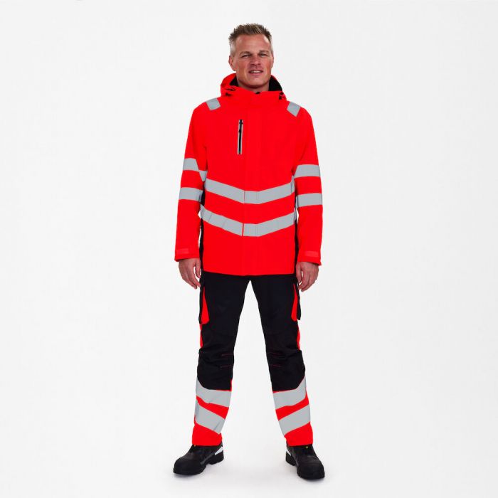 Engel Safety parkasskalljakke, Hivis Rød/Svart, SEW-1145-930-4720