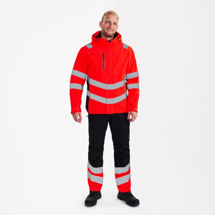 Engel Safety skalljakke, Hivis Rød/Svart, SEW-1146-930-4720