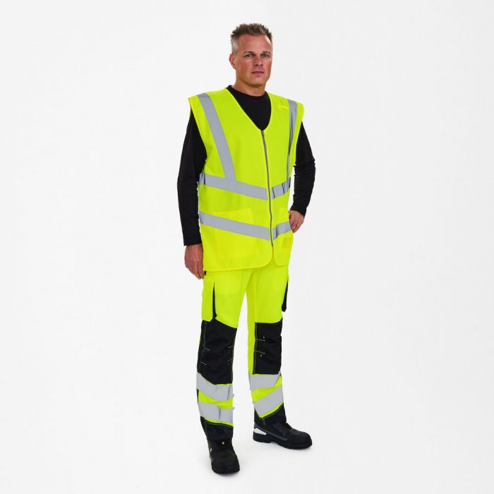 Engel Safety refleksvest med glidelås, Hivis gul, SEW-5030-240-38