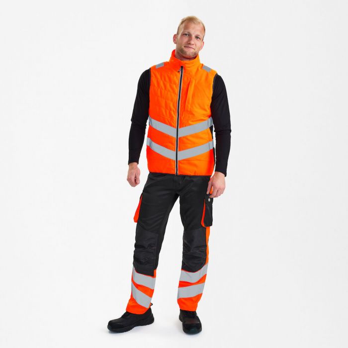 Engel Safety quiltet vest, Hivis Oransje/Antrasittgrå, SEW-5159-158-1079