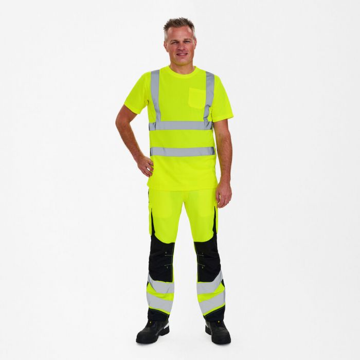 Engel Safety T-skjorte med brystlomme, Hivis gul, SEW-9541-151-38