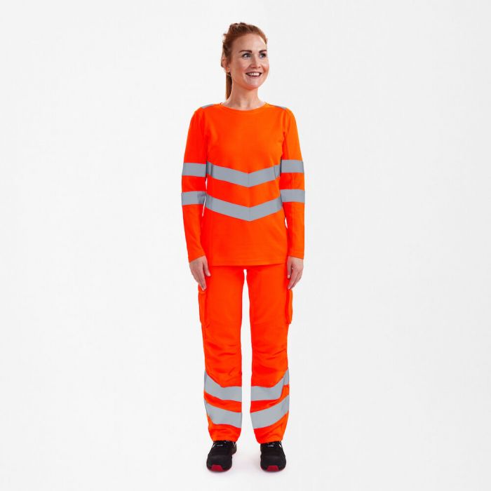 Engel Safey dame langermet T-skjorte, Hivis Oransje, SEW-9543-182-10