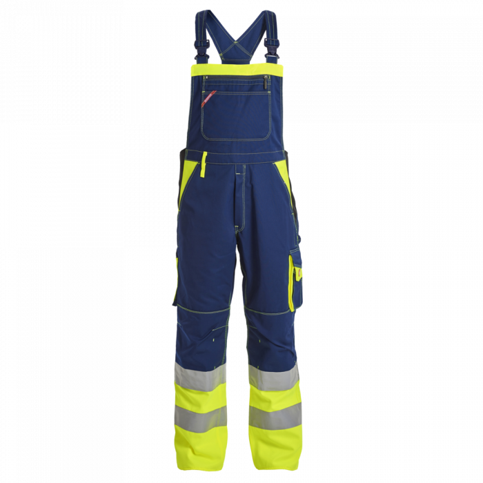 Engel Safety EN ISO 20471 overall med elastik, Marineblå/Hivis gul, SEW-3515-785-638