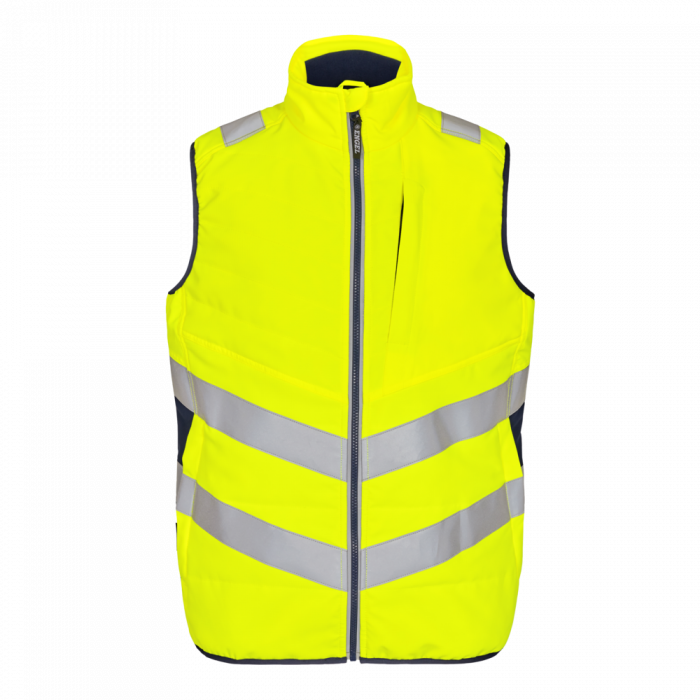 Engel Safety quiltet vest, Hivis Gul/Blått blekk, SEW-5159-158-38165