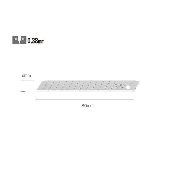 Olfa KNIVBLAD 9MM AB-10B A10, 6 BLISTERKORT, SHK-445010