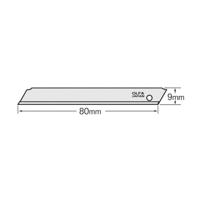 Olfa KNIVBLAD 9MM AB-SOL50 A50, 6 BLISTERKORT, SHK-445011