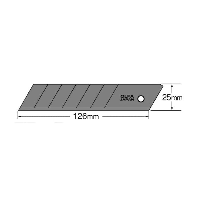 Olfa KNIVBLAD 25MM HBB-5B SORT A5, 6 BLISTERKORT, SHK-445033