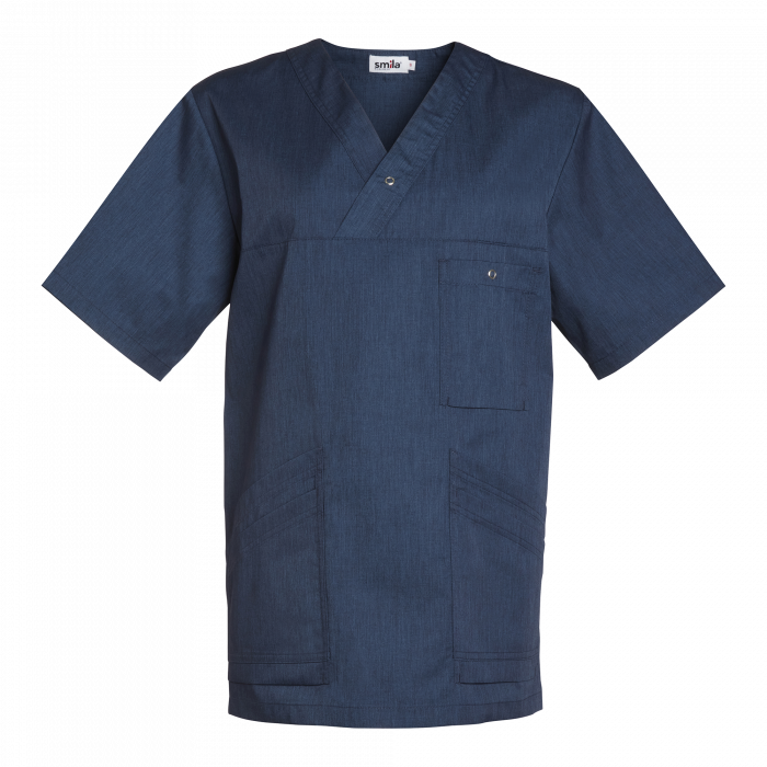 Smila Workwear Malte V-Tunica, Blåmelert, 1 stk ,SBG-31007VD63-88