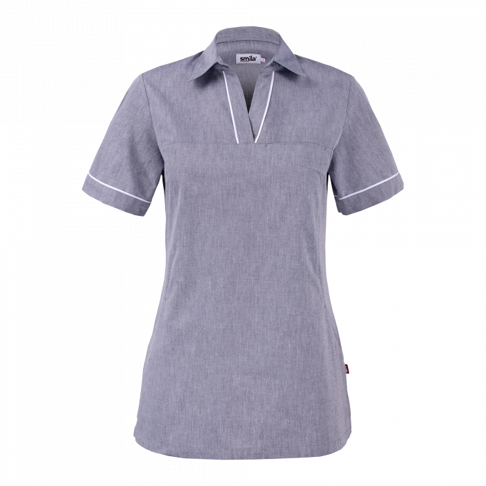 Smila Workwear Dame Liva Bluse, Gråmelert, 1 stk ,SBG-72304-90