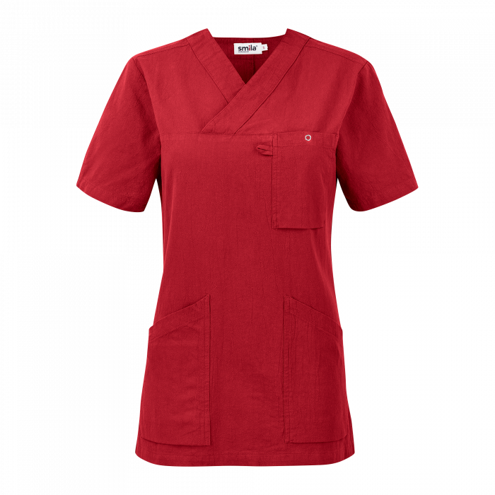 Smila Workwear Dame Carin Bluse, Rød, 1 stk ,SBG-77802-65