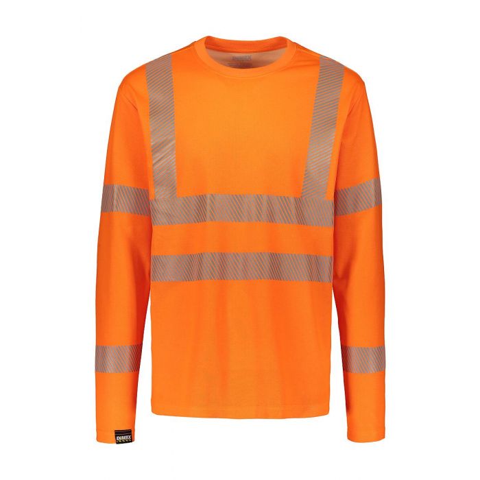 Dimex Hi-Vis Langermet Skjorte, Oransje, 1 stk, SDM-4295