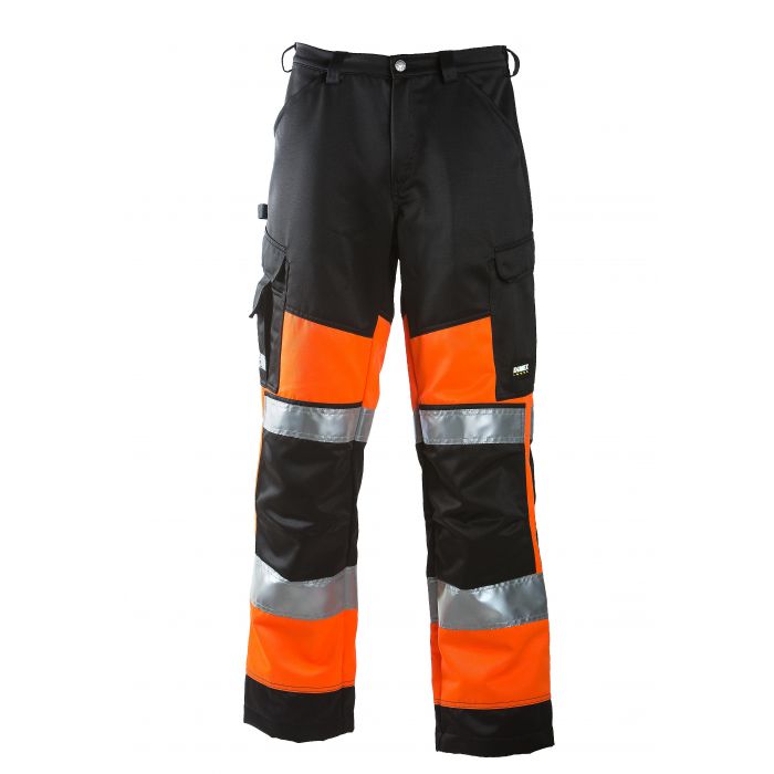 Dimex Hi-Vis Sikkerhetsbukser, Svart/Oransje, 1 stk, SDM-6020