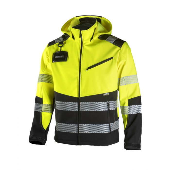 Dimex Hi-Vis Sikkerhets Softshelljakke, Gul, 1 stk, SDM-6099