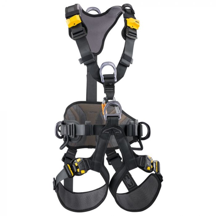 Petzl Sikkerhetssele Avao Bod Fast International Version Sele for Fall Arrest, Svart/Gul, 1 Stk, SET-C071DA-BY.