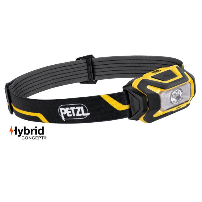 Petzl hodelykter ARIA 1 Kompakt hodelykt, Svart/Gul, 1 Stk, SET-E069AA00