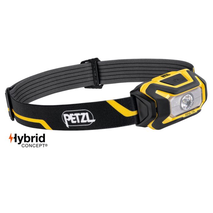 Petzl hodelykter ARIA 1R Kompakt hodelykt, Svart/gul, 1 stk, SET-E069CA00