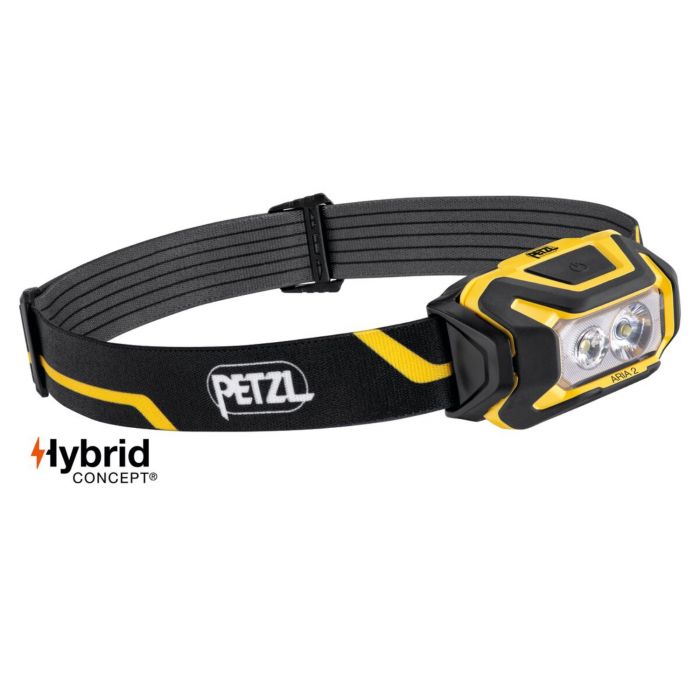 Petzl hodelykter ARIA 2 Kompakt hodelykt, Svart/gul, 1 stykke, SET-E070AA00