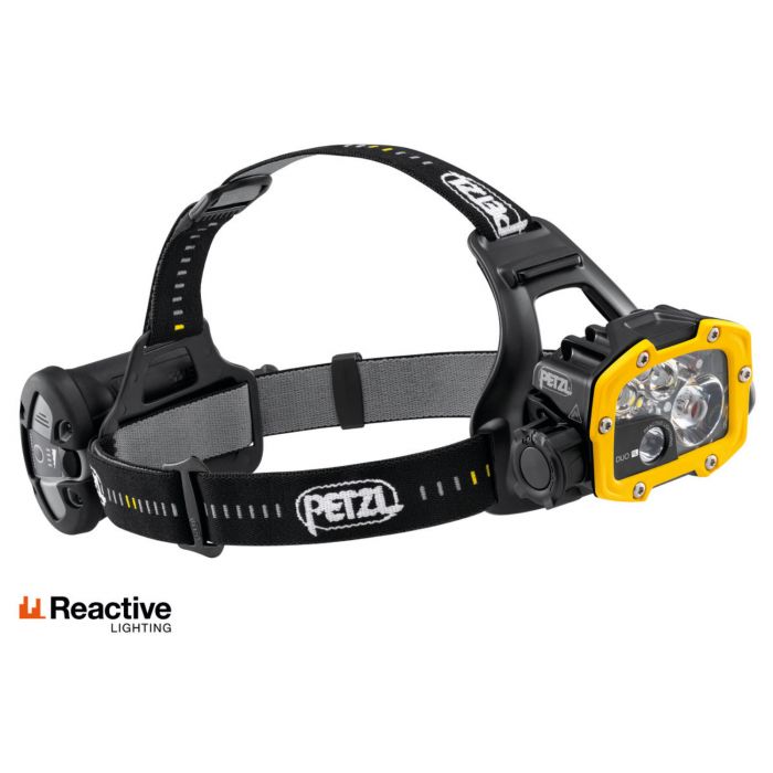 Petzl hodelykter DUO RL Oppladbar Multistråle hodelykt, Svart/gul, 1 stk, SET-E103AA00