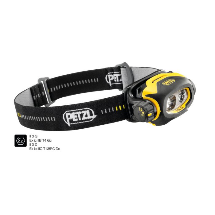 Petzl hodelykter PIXA 3R Oppladbar hodelykt, Svart/gul, 1 stykke, SET-E78CHR-2