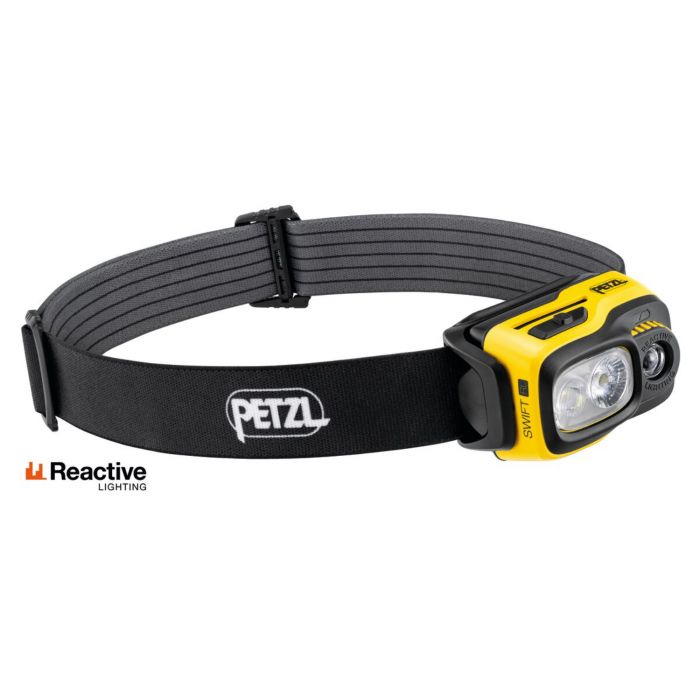 Petzl hodelykter SWIFT RL Oppladbar hodelykt, Svart/gul, 1 stykke, SET-E810AB00