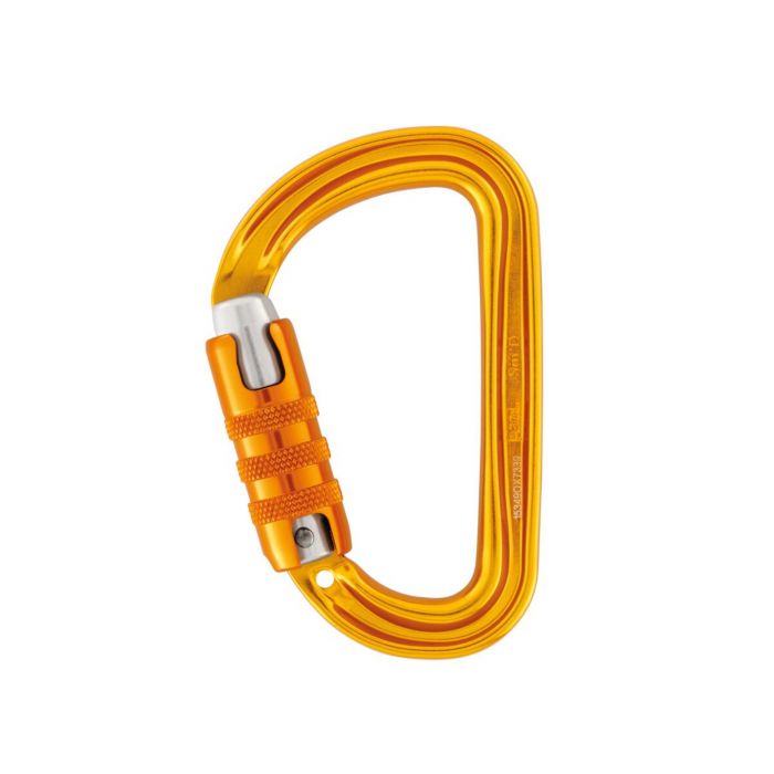 Petzl Karabiner Sm'D Ultralight Asymmetrisk Karabinkrok, SKRU-LÅS, Svart, 1 Stk, SET-M39A-SLN