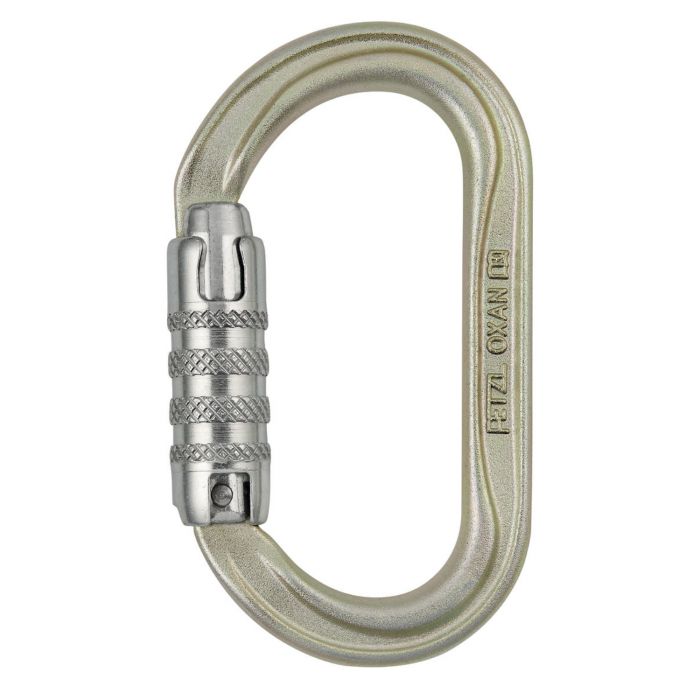 Petzl Karabin OXAN Høy Styrke Oval Karabin, SKRU-LÅS, Gull, 1 stykke, SET-M72A-SL