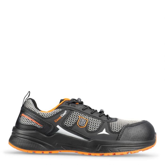 Brynje Grey Athletic Safety Shoes, S1P, SRC, Black, 1 Par, SKI-314-Svart