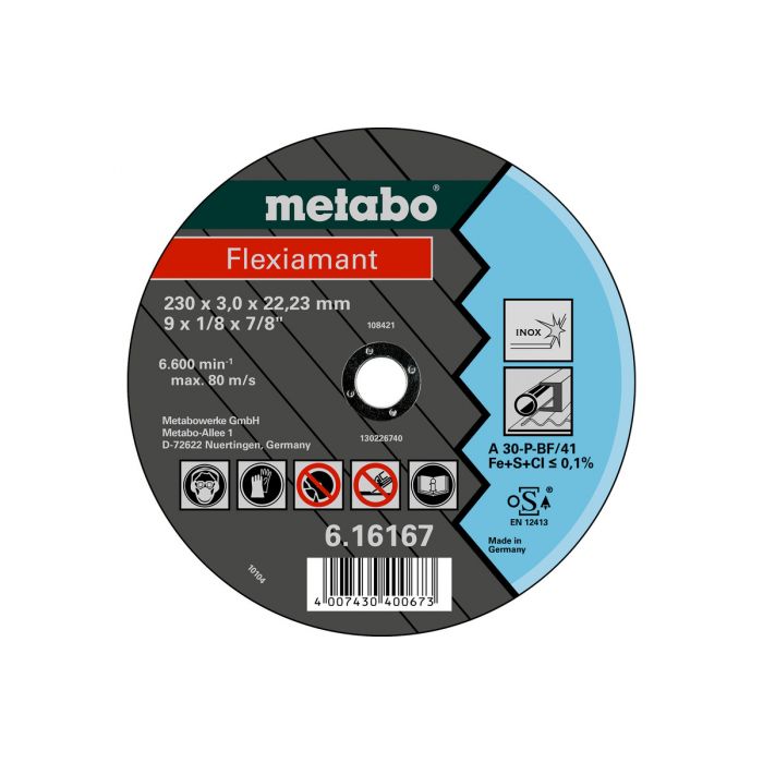 Metabo Flexiament 180x3,0x22,23 Inox, TF 41, SME-616163000