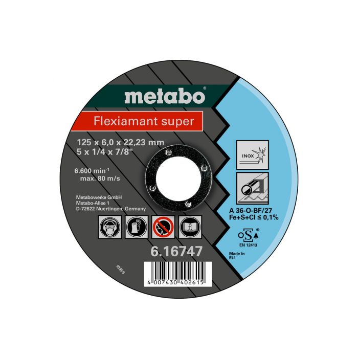 Metabo Flexiamant super 125x6,0x22,23 Inox, SF 27, SME-616747000