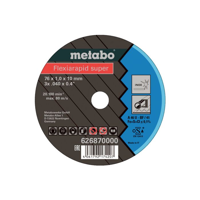 Metabo 5 Flexiarapid Super 76x1,0x10,0 mm Inox, TF 41, SME-626870000