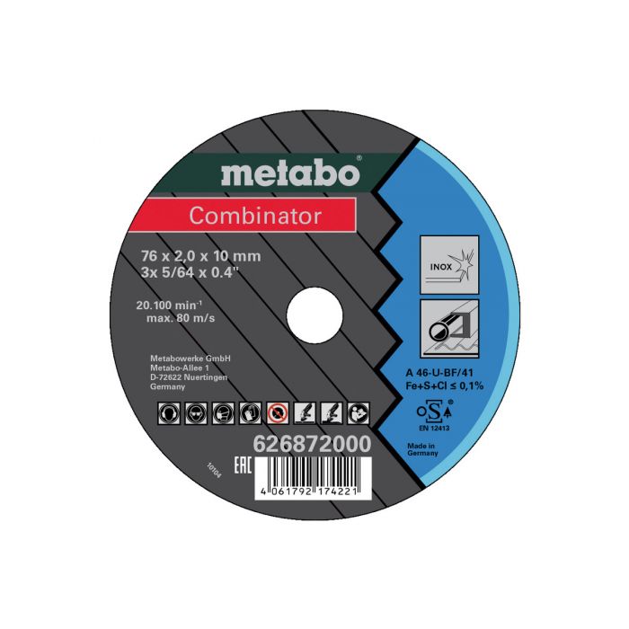 Metabo 3 Combinator 76x2,0x10,0 mm inox, TF 41, SME-626872000