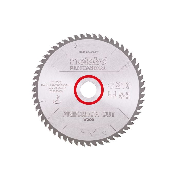 Metabo Sagblad "precision cut wood - professional", 210x30, Z56 WZ 10°, SME-628040000