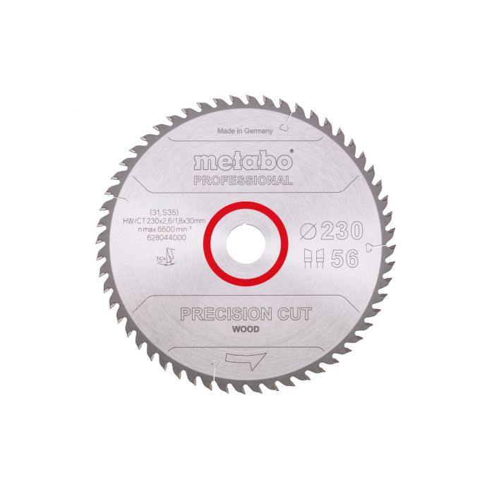 Metabo Sagblad "precision cut wood - professional", 230x30, Z56 WZ 15°, SME-628044000