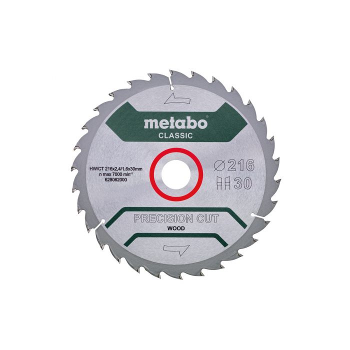 Metabo Sagblad "precision cut wood - classic", 216x30, Z30 WZ 22°, SME-628062000