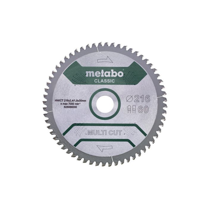 Metabo Sagblad "multi cut - classic", 216x30, Z60 FZ/TZ, 5°neg., SME-628066000