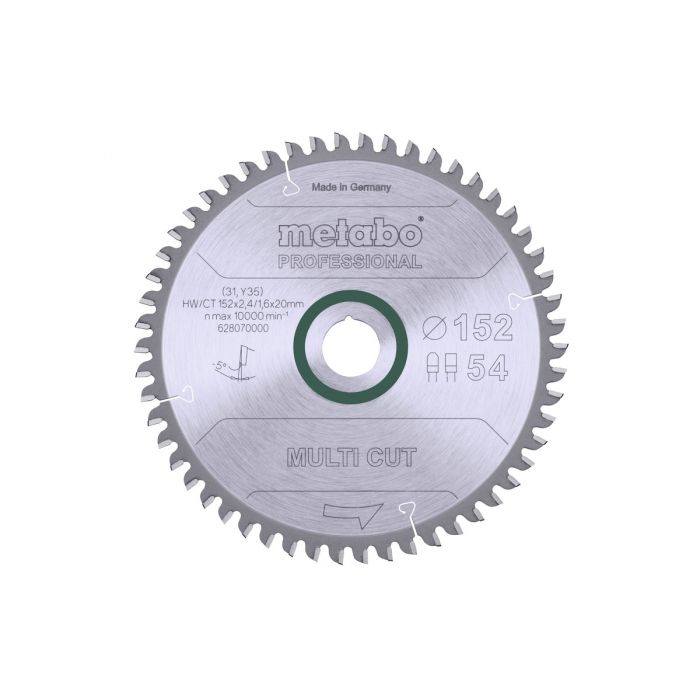 Metabo Sagblad "multi cut - professional", 152x20, Z54 FZ/TZ 5° neg., SME-628070000