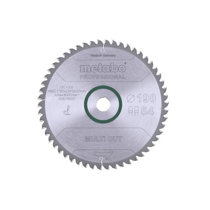 Metabo Sagblad "multi cut - professional", 190x20, Z54 FZ/TZ 5°neg., SME-628076000