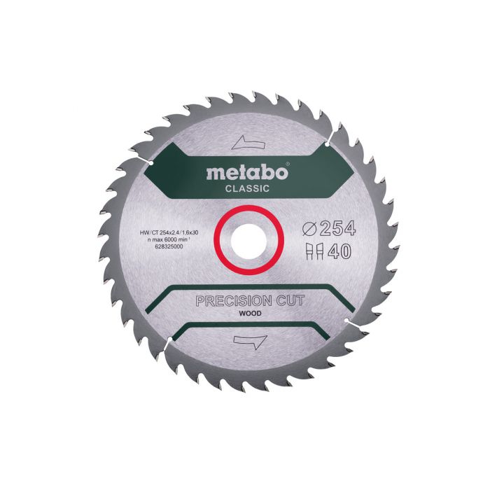 Metabo Sagblad "power cut wood - classic",254x30, Z40 WZ 20°, 1 Stykke