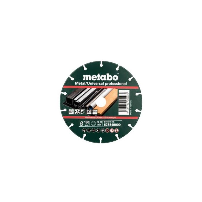 Metabo Diamantskive 180x1,6x22,23mm, "MUP", Metall/Universal "professional", SME-628549000