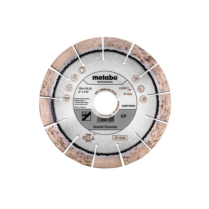 Metabo Diamantskive 125x22,23mm, "GP", Granitt "professional", SME-628576000