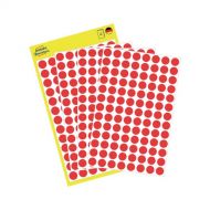 Avery Color Coding Dots, Permanent, Red, Dia 8, Model 3010