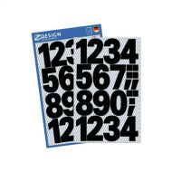 Avery Numbers, svart, værbestandig film, Univers fet, 0-9, svart, 100 pt / 25, modell 3785