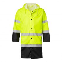 Top Swede 181 Rain Hi-Vis Coat, Fluoresant Yellow/Sort, 1 stk.